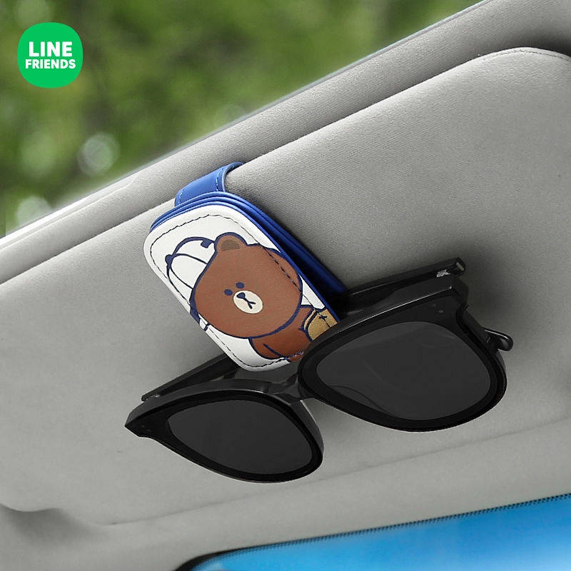 Line Firends Car Glasses Clip Automotive Sun Louver Card Storage Glasses Frame Car Interior Car Special Eyeglass Hanger car accessories UZUi