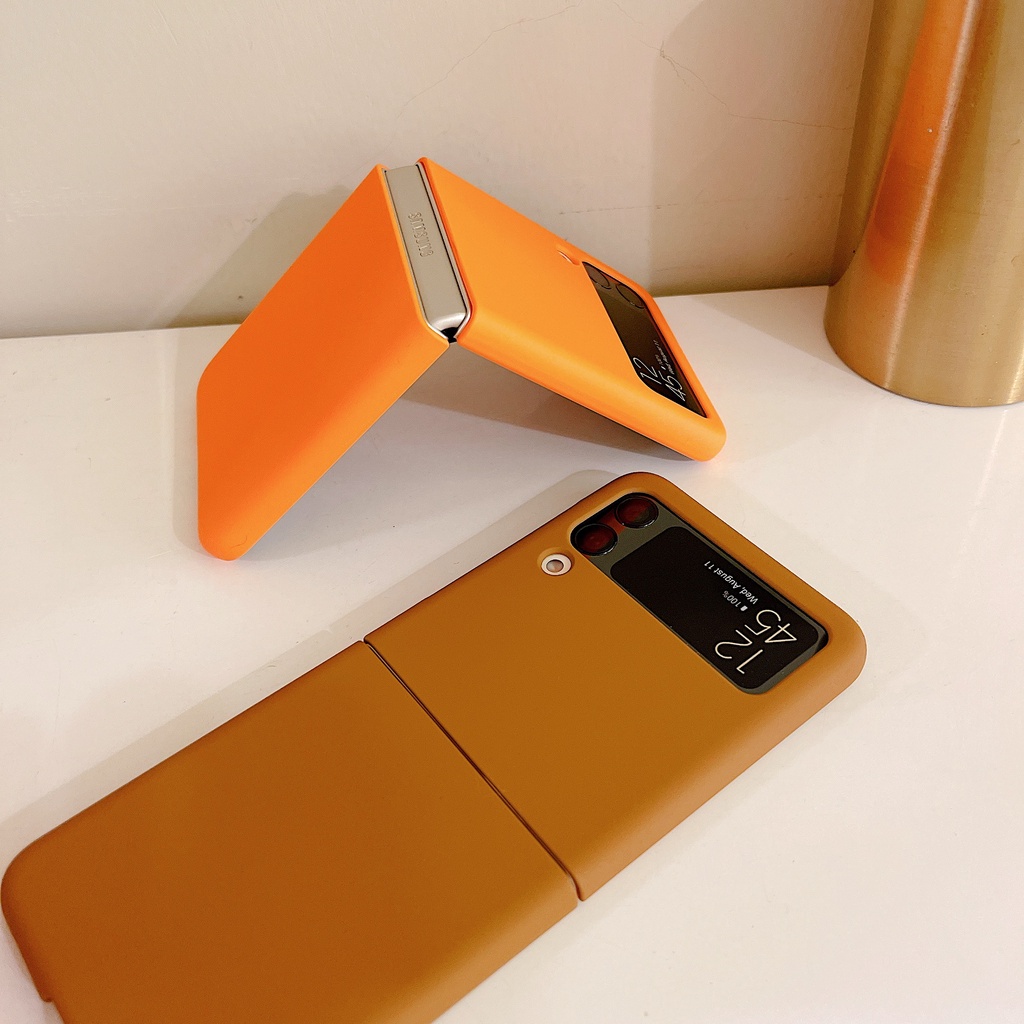 Ốp Điện Thoại Nhựa PC Cứng Màu Trơn Sang Trọng Cho Samsung Galaxy Z Flip 4 3 5G Z Flip4 Zflip 3