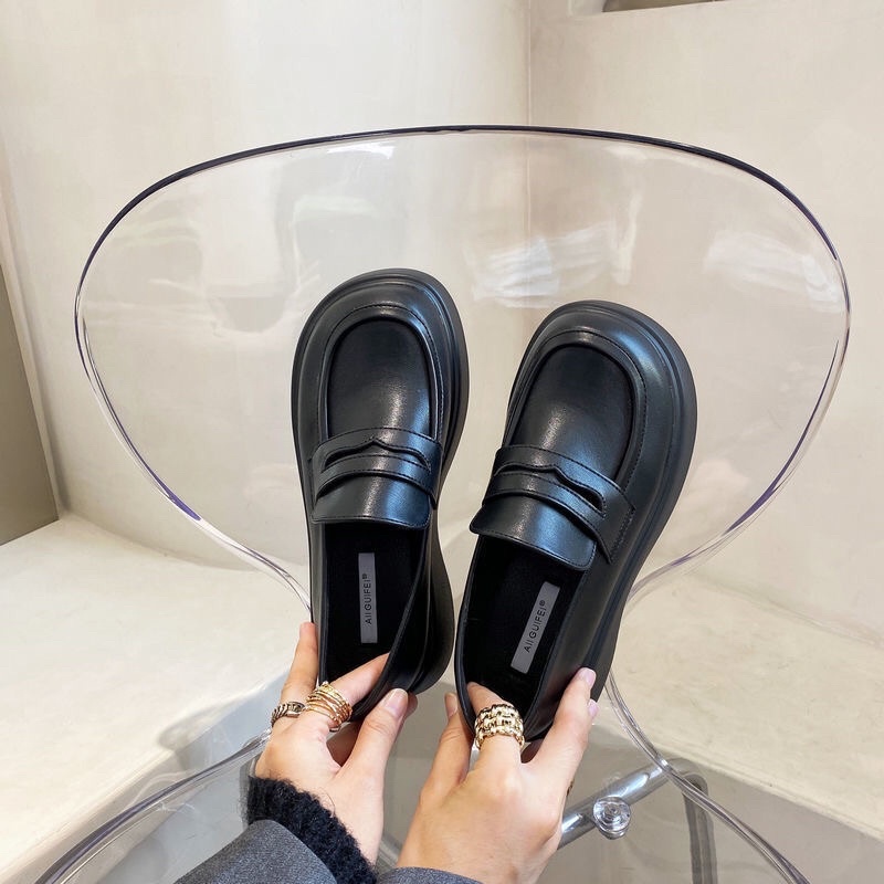 Giày oxford mũi tròn đế cao Mary Jane phong cách Nhật Bản