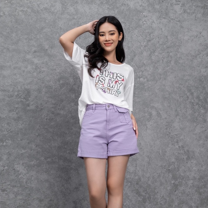Quần Short GENVIET Đùi Kaki Nữ Cạp Cao Dáng A Cao Cấp Trẻ Trung TQ428K2235