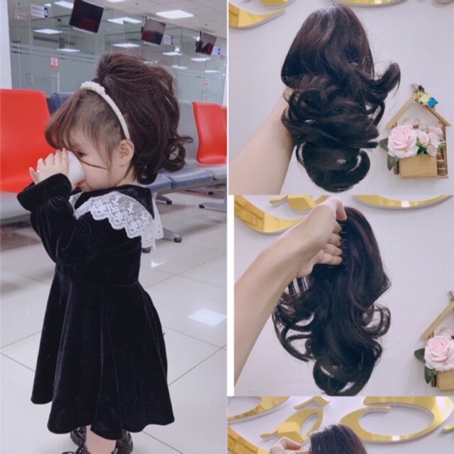 Tóc giả em bé 🍿 Ngoặm mini nhỏ cho bé 🍿 Tóc Giả Sam Sam
