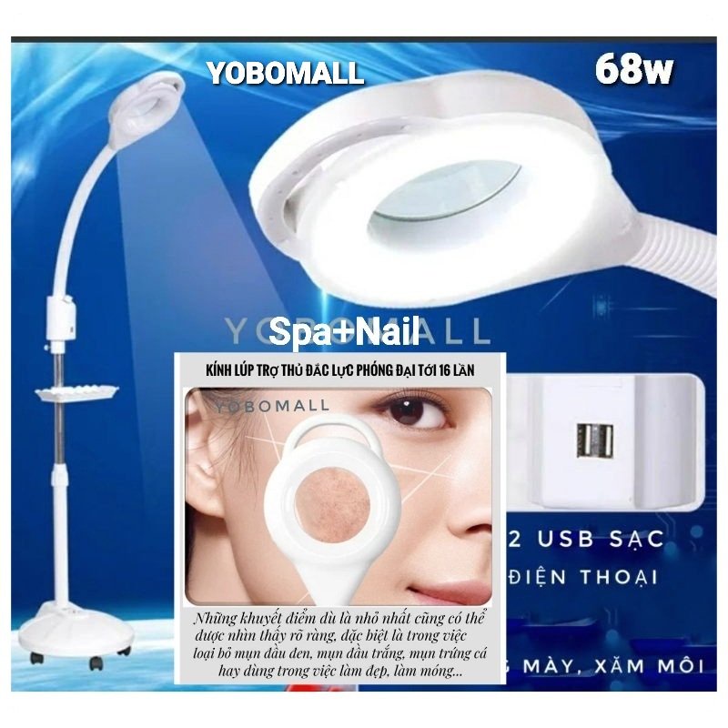 Chính hãng  Đèn led kính lúp chuyên dụng cho spa, đèn nối mi ánh sáng mát dịu - Yobomall