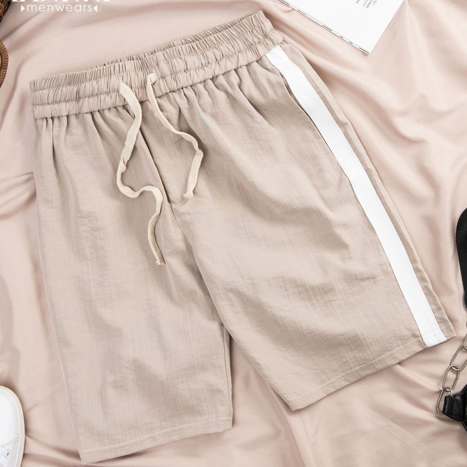 Quần short nam Edana Menswear cao cấp đũi lé kẻ sọc phong cách trẻ trung hiện đại cân nặng 45 -78kg | BigBuy360 - bigbuy360.vn