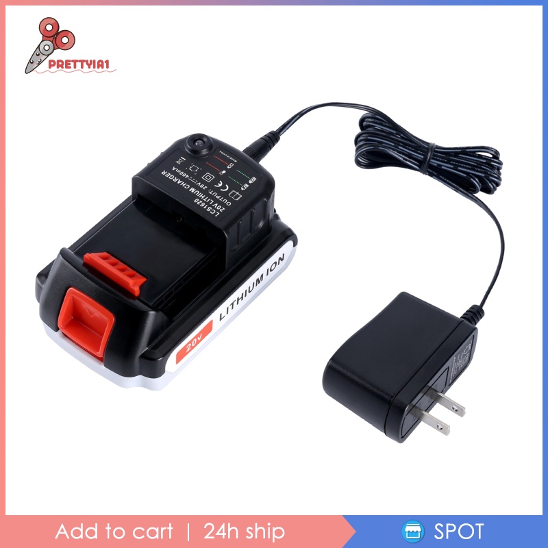 1 Bộ Sạc Pin Lithium Prettyia1 20V Max Cho Black &amp; Decker LBXR20-OPE LB20 LBXR20BT