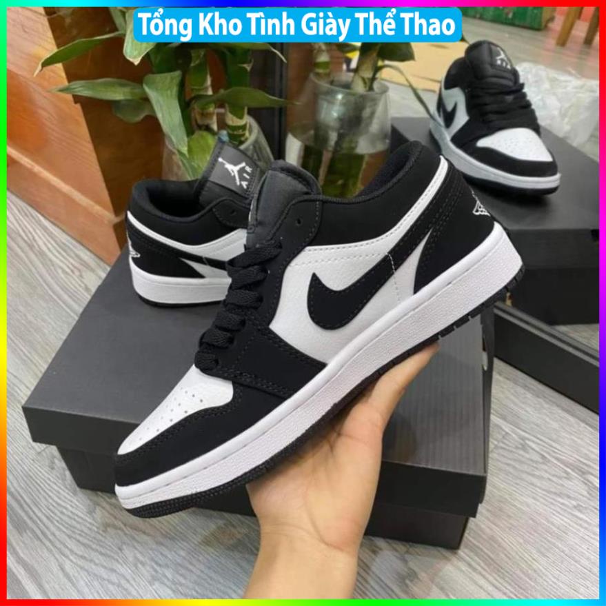 Giày thể thao Jordan 1 đen trắng cổ thấp, Giày JD low panda nam nữ siêu hot dễ phối đồ - Hàng chuẩn Full Box Bill -NT19