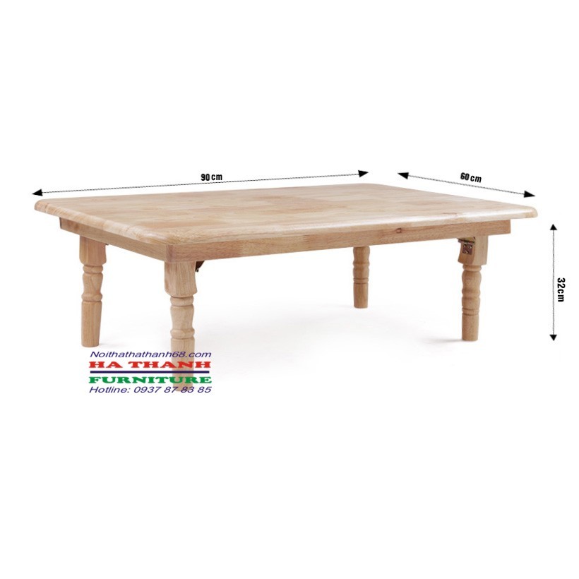 BÀN TRÀ CHÂN TIỆN GỖ CS 60x90cm