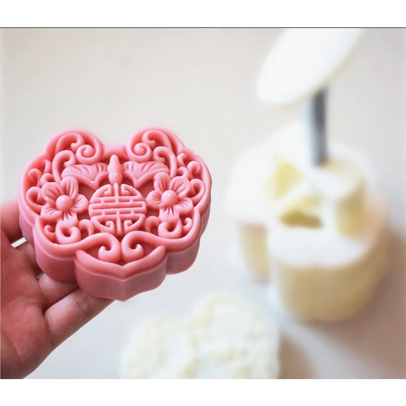 [Rẻ vô địch] Khuôn trung thu lò xo 1 mặt Khánh chữ Hỷ 150g