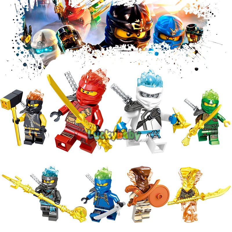 COLE Bộ 8 Mô Hình Lego Ninjago Lloyd Coe Naya Ninja Ga115-122