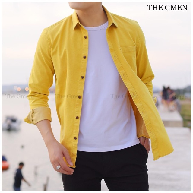 Áo sơ mi Denim Button (Kaki cotton) GMEN cao cấp