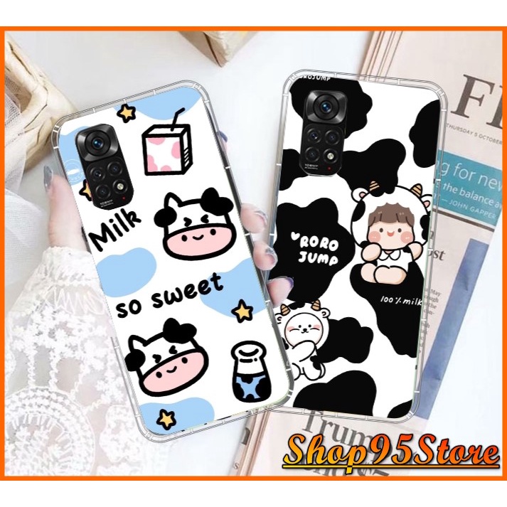 Ốp lưng silicon dẻo Xiaomi Redmi 10C Note 11 pro Redmi 10A Note 11 4G Note 11S Redmi 10 họa tiết Bò sữa