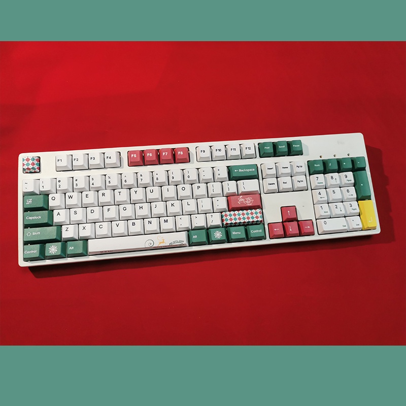 Giáng sinh Keycaps Cherry Profile PBT DYE-SUB Bàn phím cơ Keycaps Nhật Bản Keycaps 135 phím Quà tặng giáng sinh