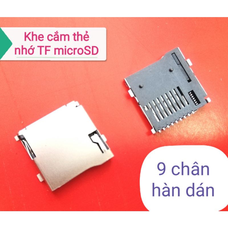 khe cắm thẻ nhớ MicroSD TF card 9P kiểu đẩy