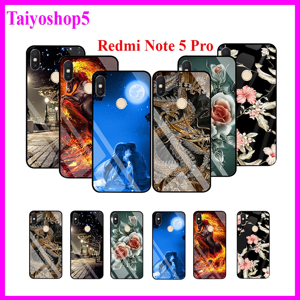 "Ốp lưng Xiaomi Redmi Note 5 Pro " Mặt kính 3D sang trọng_Không Nhòe, Không Phai Hình Taiyoshop5