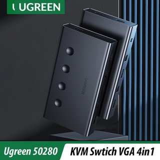 Mua  Mã 254ELSALE giảm 7% đơn 300K  KVM Switch 4 port USB - Bộ Gộp 4 máy tính dùng 1 màn hình Ugreen 50280 cao cấp
