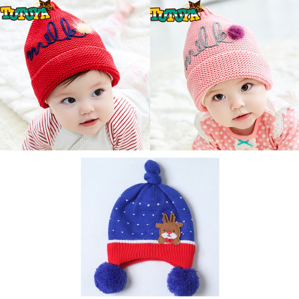 Nón len mềm dày dặn ấm áp xinh xắn cho bé trai và gái