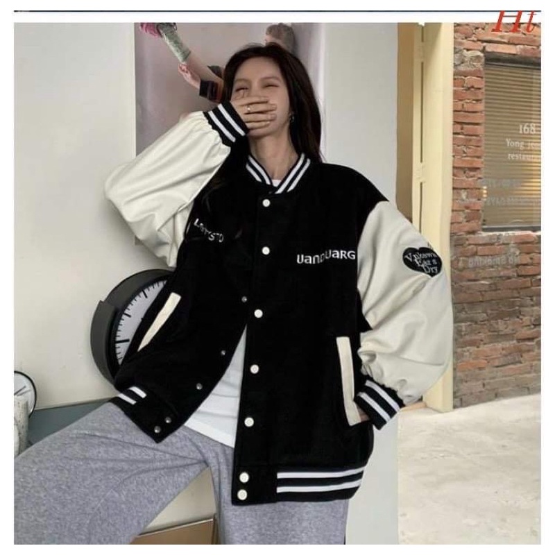 Áo bomber nỉ tim UNA