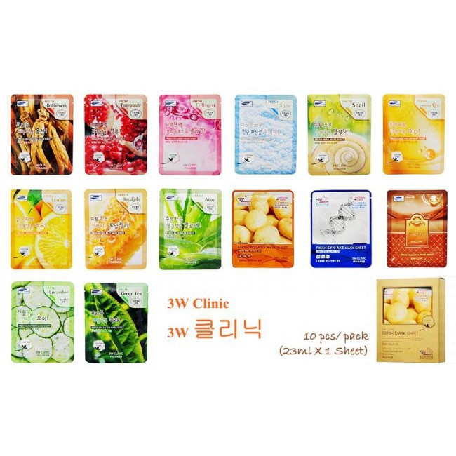 COMBO 5 MẶT NẠ DƯỠNG DA 3W CLINIC (MIX 5 MÙI)