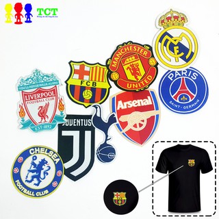 Logo rời vải dệt hình Clb Mu Real Barca Juventus Liverpool Arsenal Mancity trang trí ủi lên quần áo