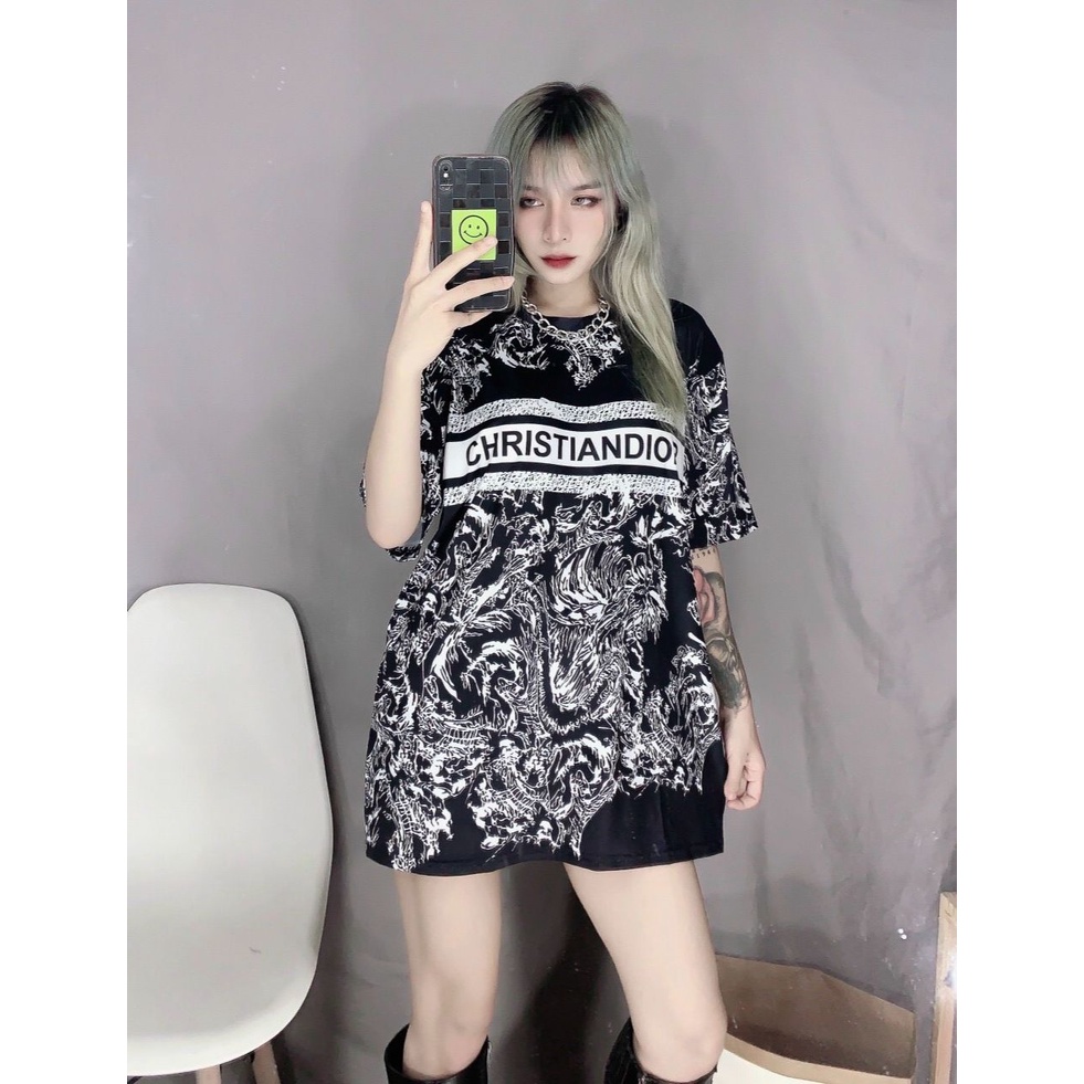 Áo thun phom rộng full size tay lỡ dấu quần in hình độc đáo KX02 A&B STORE