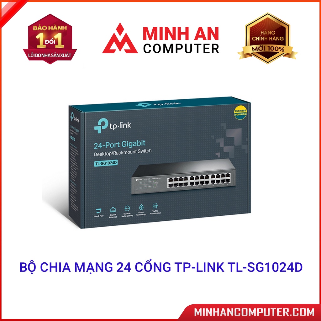 Bộ chia mạng 24 cổng TPLink TLSG1024D ( tốc độ 10/100/1000Mbps ) bảo hành 24 tháng