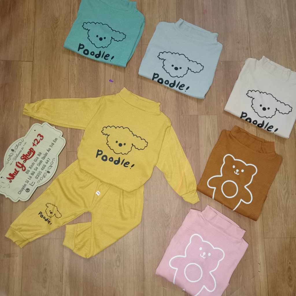 [A48 - Được chọn mẫu] Bộ Dài Tay Tăm Lạnh Minky Mom Cao Cấp Cổ Ba Phân Cho Bé Trai Bé Gái