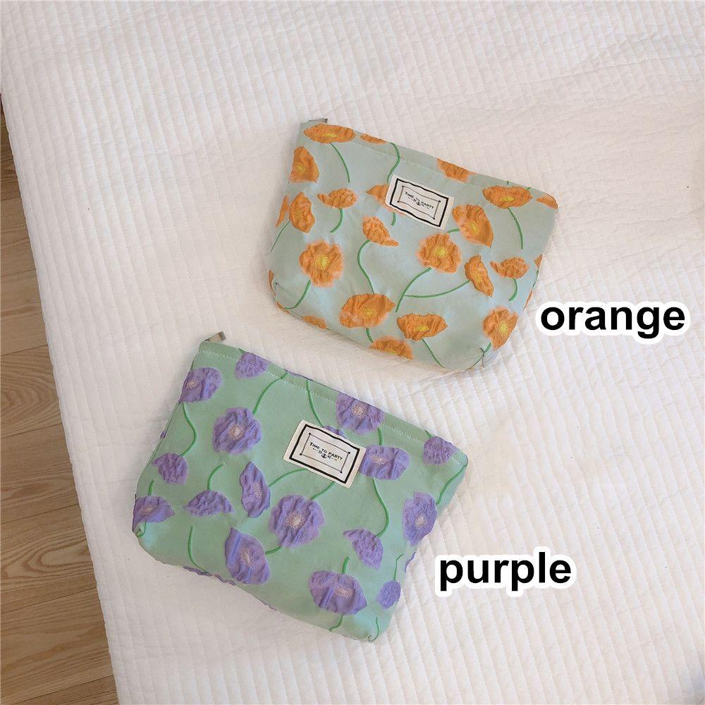 Túi Đựng Mỹ Phẩm Dập Nổi Họa Tiết Hoa Xinh Xắn MIHAN1