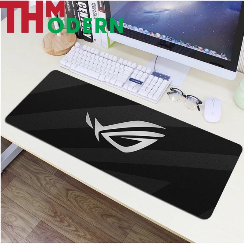 Pad chuột lớn, Lót chuột ASUS-ROG 80x30cm may bo viền, chuyên game chống trơn trượt - TH-MODERN