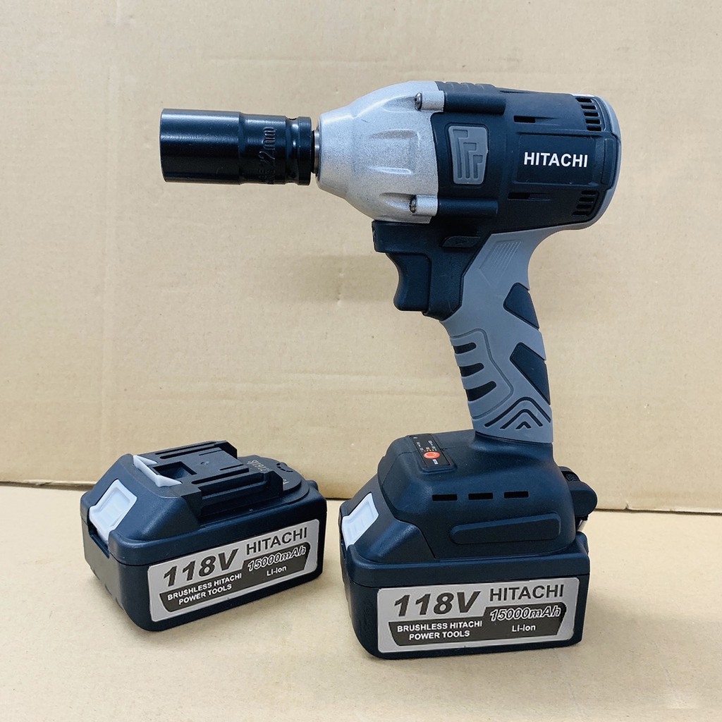 Máy siết bulong Hitachi 118V, Khoan Pin, Bắn Vít, Xiết ốc KHÔNG CHỔI THAN, Máy bulong cầm tay