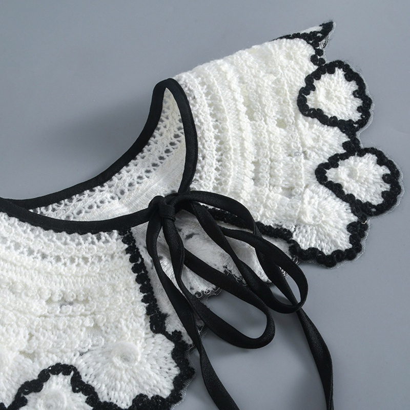 Vòng Cổ Đan Len Họa Tiết Hoa Có Thể Tháo Rời Ấm Áp Thời Trang Cho Nữ