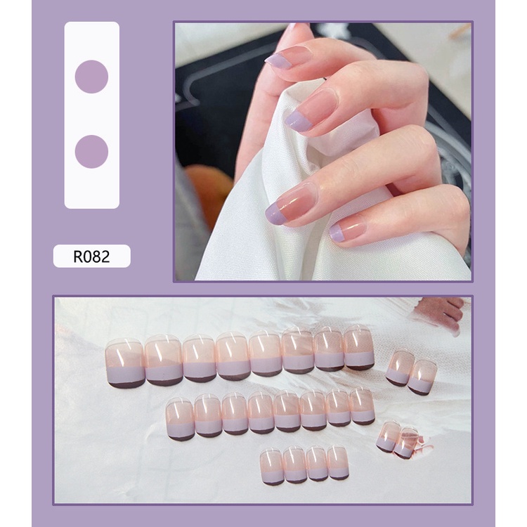 [Hàng mới về] Set 24 móng tay giả dài trang trí móng chống nước dễ thương có thể tháo rời