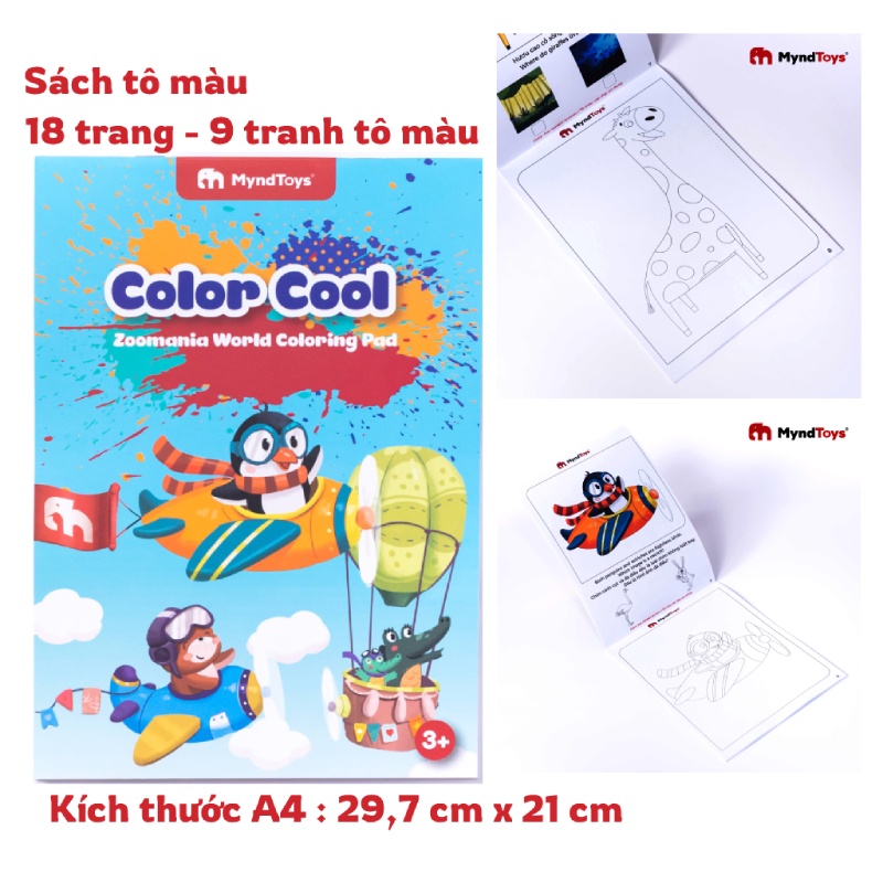 Đồ chơi giáo dục, bộ xếp Hình Myndtoys Go Up! Puzzle Level 3 - Zootastic dành cho bé từ 3 tuổi