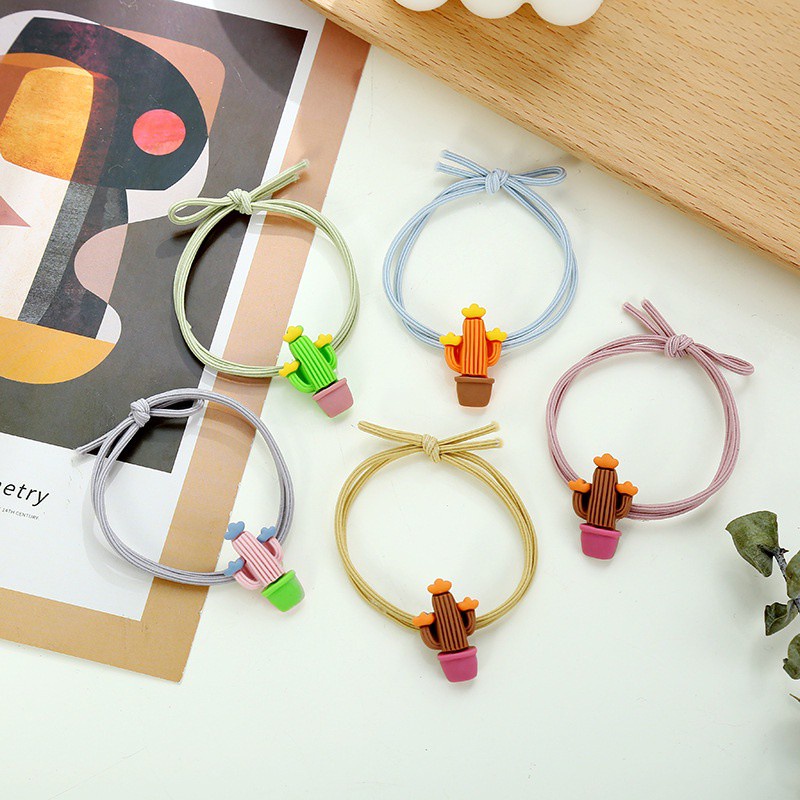 (5-pcs set) Mới Dây Buộc Tóc Họa Tiết Hoạt Hình Phong Cách Hàn Quốc Cho Bé Gái