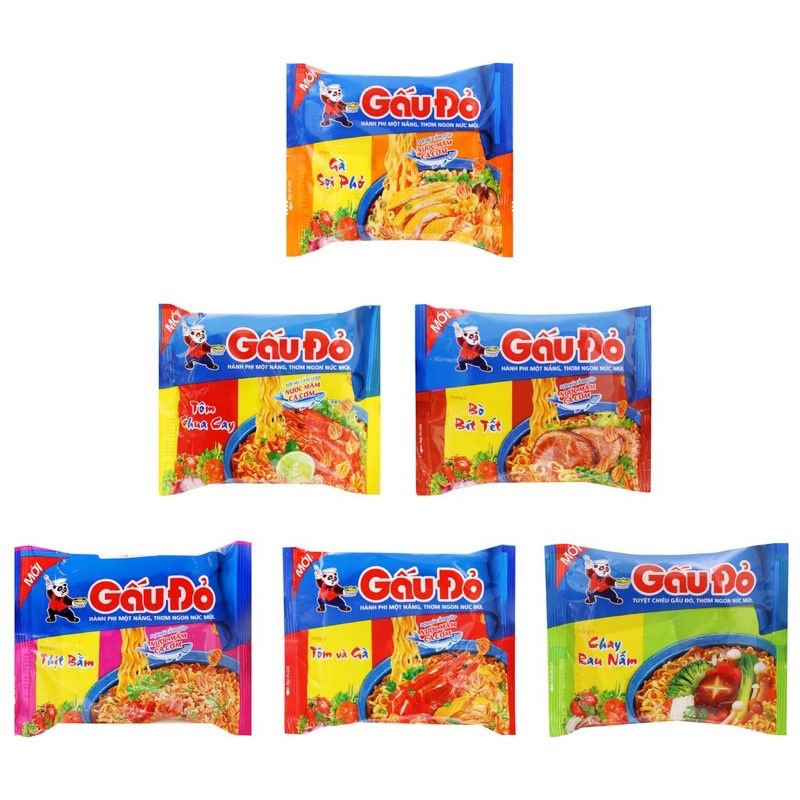 10 gói Mì ăn liền GẤU ĐỎ  hàng công ty