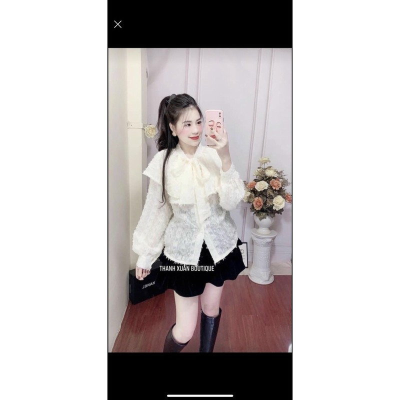 [Mã WASKT410K giảm 10K đơn 50K] Áo sơ mi lông cổ bèo nơ / 95k | BigBuy360 - bigbuy360.vn