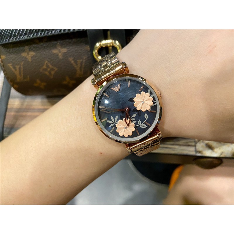 Đồng Hồ Thạch Anh Armani Mother-Of-Pearl Màu Vàng Hồng