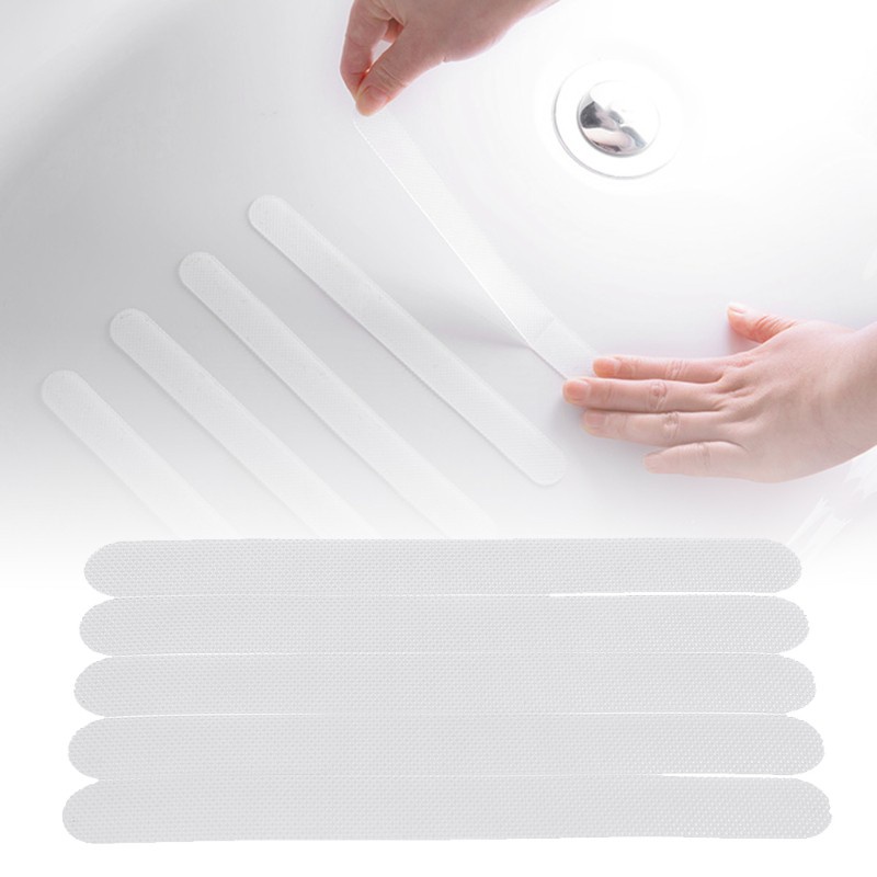 HO 5Pcs Bathtub Staircase Transparent Anti Skid Slip Proof Safe Strip Tape Bathroom