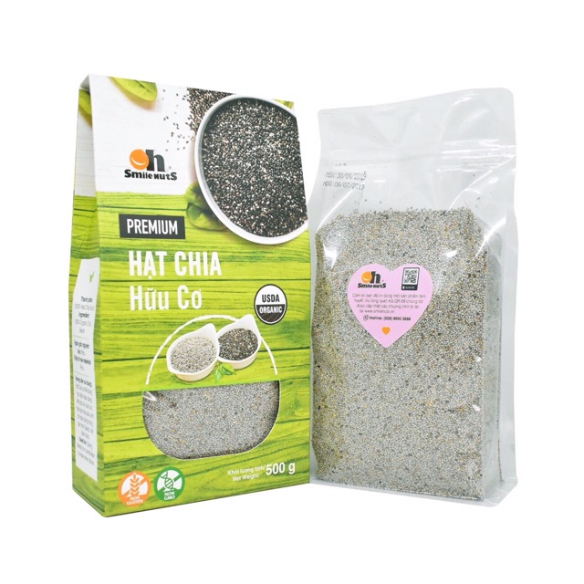 HẠT CHIA TRẮNG ĐEN HỮU CƠ ĐÓNG GÓI GIẤY CHUẨN ORGANIC- Cam kết hàng chính hãng nhập khẩu từ Mỹ