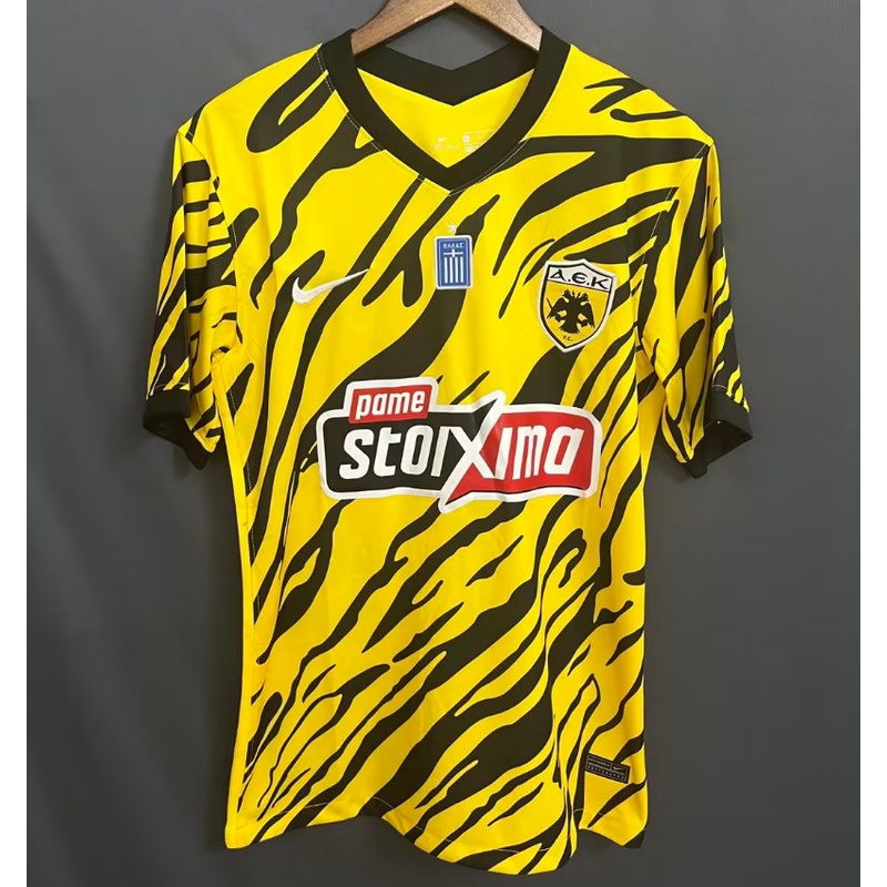 Áo Thun Thể Thao Bóng Đá Ngắn Tay Đội Tuyển Athens AEK S-2XL 22-23