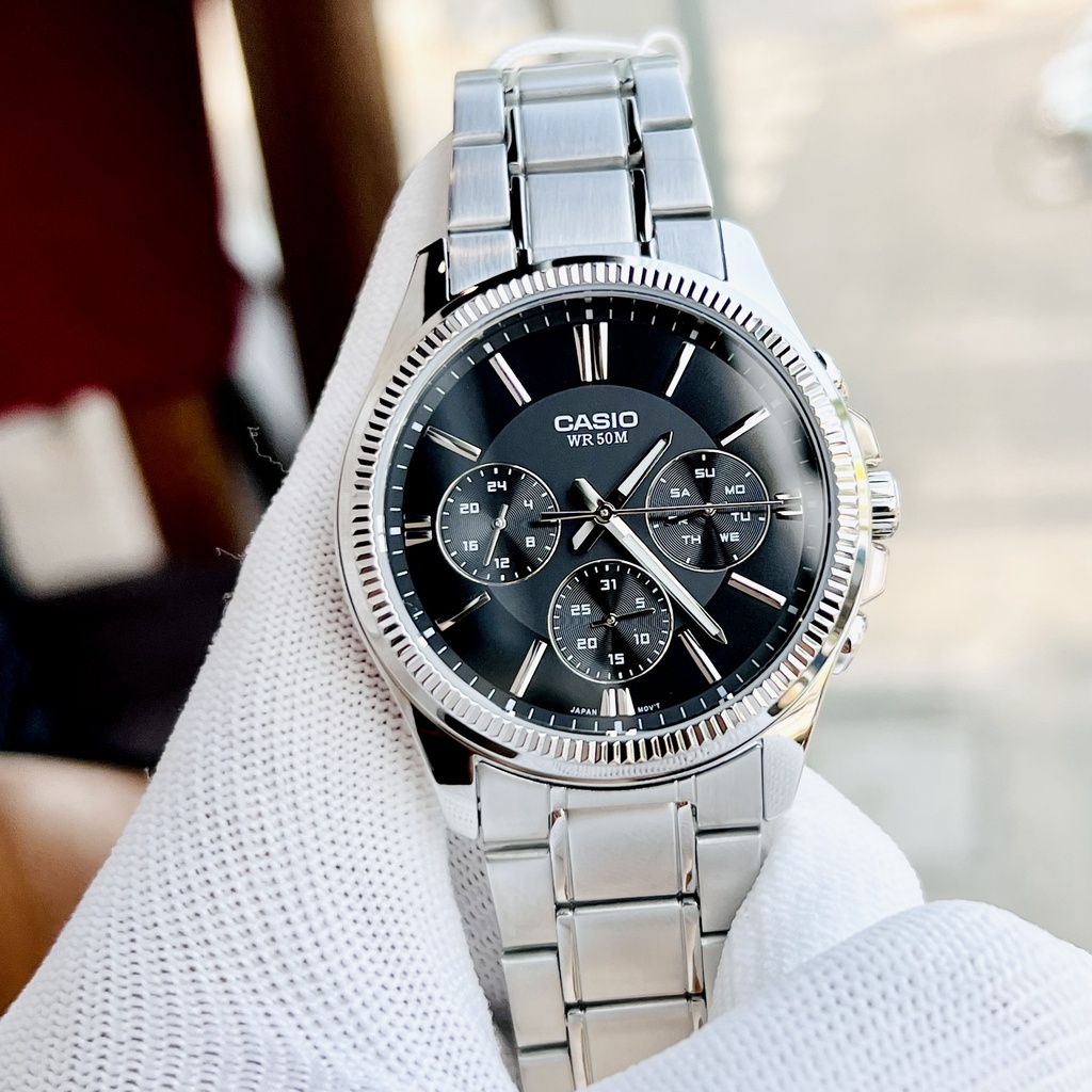 Đồng hồ kim nam dây thép Casio MTP 1375D 1A