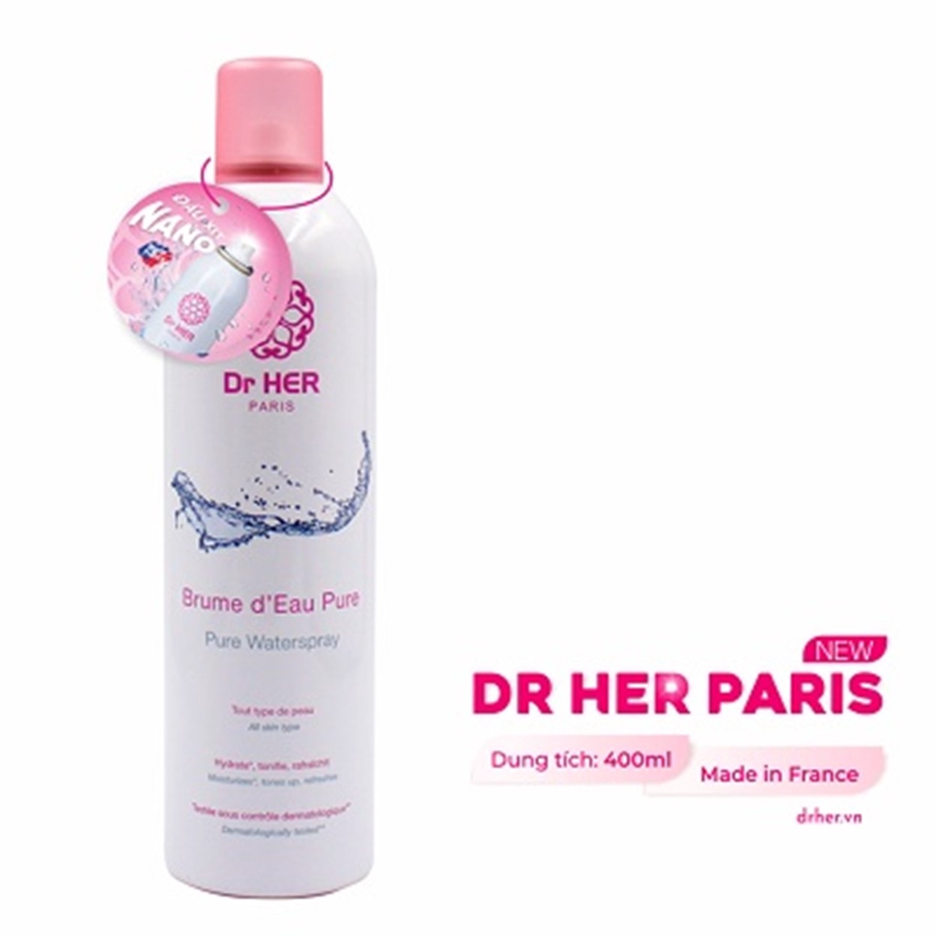 Xịt Khoáng Cấp Ẩm Dr Her Paris 400ml