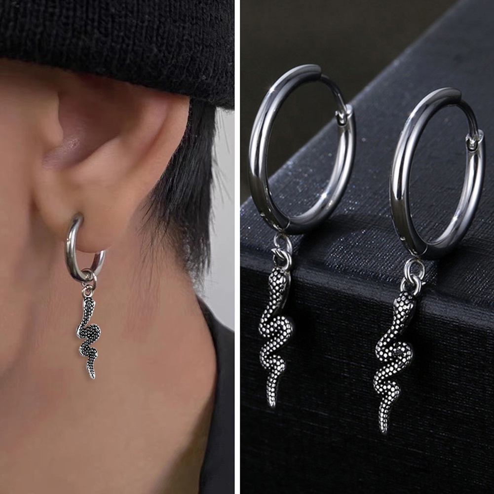 Khuyên Tai Hình Rắn Bằng Thép Không Gỉ Thời Trang Cá Tính Chất Lượng Cao Cho Nam Và Nữ