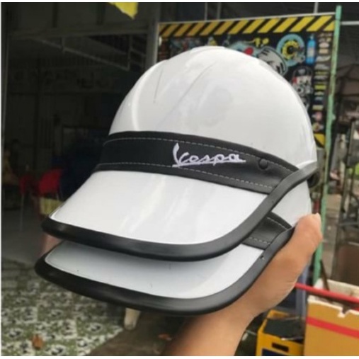 Nón bảo hiểm kết lưỡi trai VESPA viền da cao cấp❤️ nhiều màu cho Nam/ Nữ