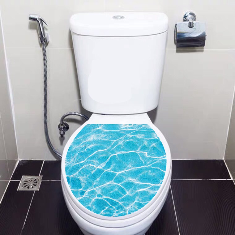 Miếng dán trang trí bồn cầu chất liệu decal không thấm nước