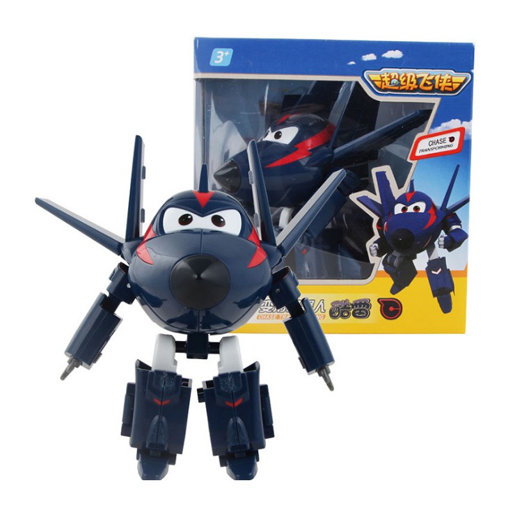 Đồ chơi lắp ghép super wings Robot biến hình máy bay cỡ to - Chase điệp viên