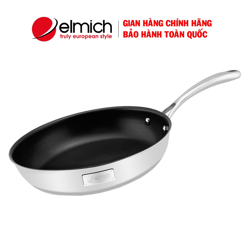 Chảo inox cao cấp 2 lớp đáy liền Elmich Tri-Max 2353737/2353738/2353739/2353740, Kích thước 20cm, 24cm, 26cm, 28cm