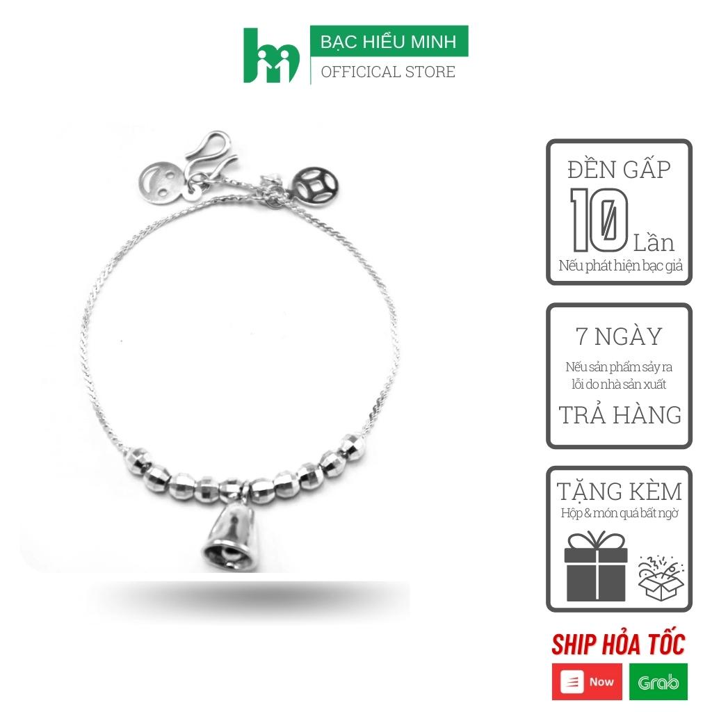 Vòng tay nữ BẠC HIỂU MINH LTU209S họa tiết chuông gió mix bi bạc xinh xắn