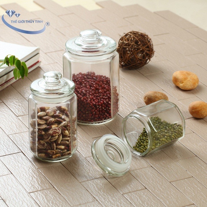 HỦ THỦY TINH NẮP BẰNG 550 ML GIA VỊ , HẠT DƯA , DỰNG THỰC PHẨM, RON CAO SU ĐẬY KÍN DỂ VỆ SINH | BigBuy360 - bigbuy360.vn