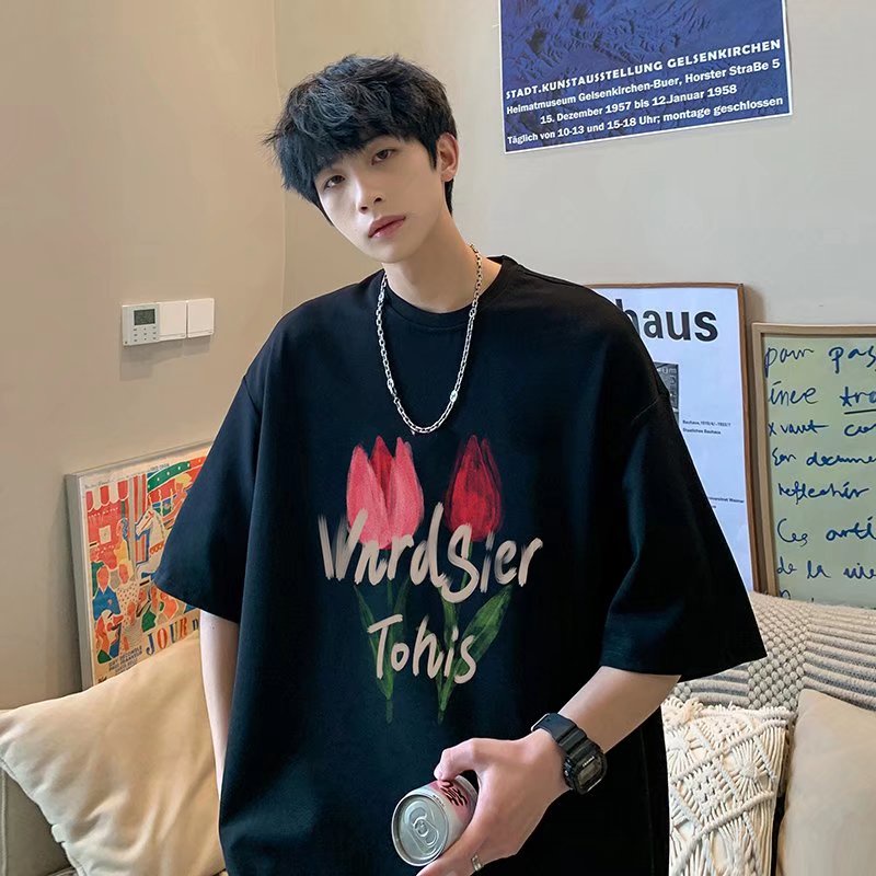 Áo Thun Tay Ngắn Dáng Rộng In Họa Tiết Hoạt Hình Phong Cách Hip Hop Thời Trang Mùa Hè Cho Nam Và Nữ