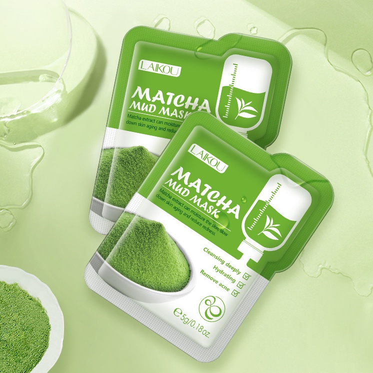 🍓Mặt Nạ Đất Sét Trà Xanh Laikou 5g Hỗ Trợ Chăm Sóc Da