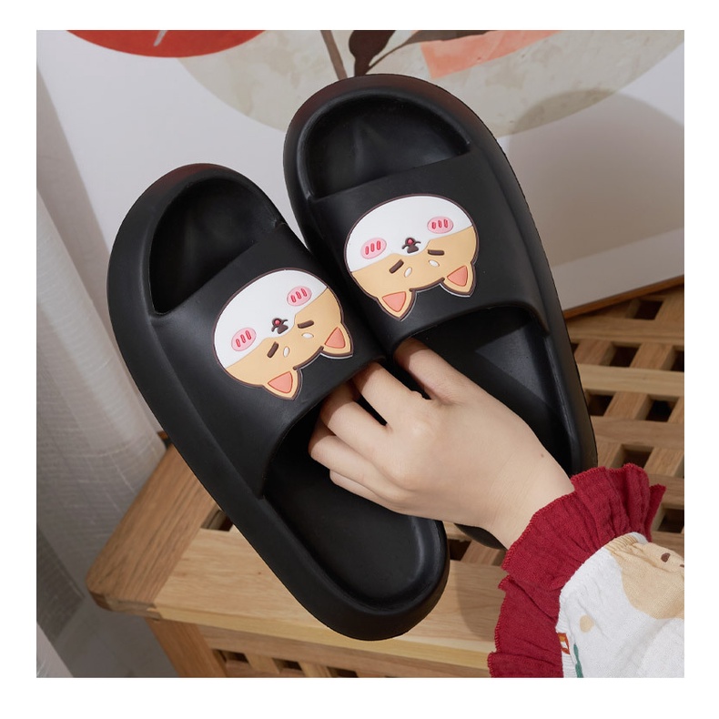 Dép mùa hè dép mang trong nhà dễ thương hình Chó Shiba ngộ nghĩnh, Dép chống trơn trượt Chó Shiba chibi dễ thương